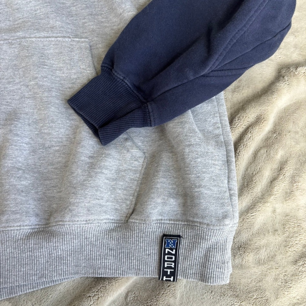 NFL Team Apparel Chicago Bears Hoodie Navy Gray Colorblock Large L Logo Pullover - Picture 3 of 6